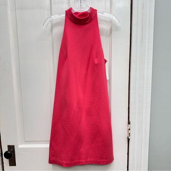 NWT Trina Turk river ponte shift dress coral women's 4 mock neck sleeveless - Picture 3 of 12